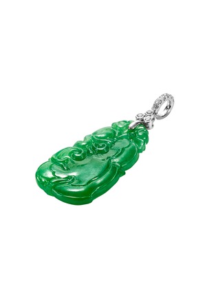 模特儿示范图 - 点击放大 - SAMUEL KUNG - Diamond jade 18k white gold pendant