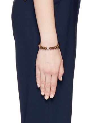 模特儿示范图 - 点击放大 - SHAMBALLA JEWELS - 'Shamballa' diamond 18k rose gold bracelet