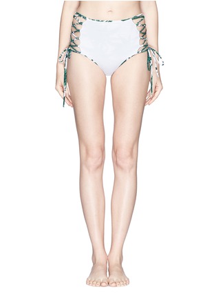 细节 - 点击放大 - MARA HOFFMAN - 'Harvest' reversible lace up high waist bikini bottoms