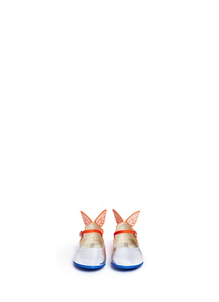 模特示范图 - 点击放大 - SOPHIA WEBSTER - Chiara Mini儿童款立体翅膀造型平底鞋