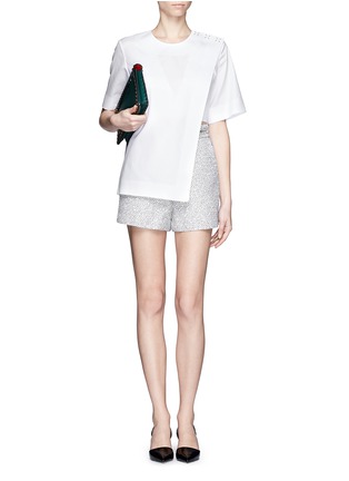 模特示范图 - 点击放大 - PROENZA SCHOULER - 混色花呢高腰短裤