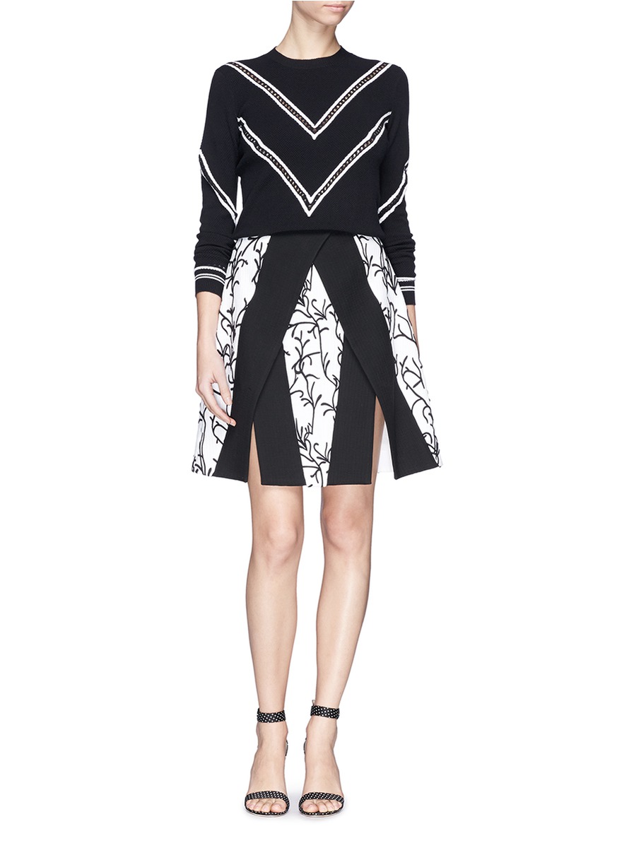 taylor - emmy树枝刺绣开衩短裙 | 多种颜色 及膝 半身裙 | 女装