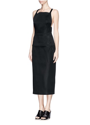 正面 - 点击放大 - ELLERY - 'Huston' crisscross satin pinafore dress