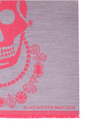 细节 - 点击放大 - ALEXANDER MCQUEEN - 骷髅头图案羊毛围巾