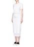 模特示范图 - 点击放大 - VICTORIA BECKHAM - 拼接设计单色混羊绒半身裙