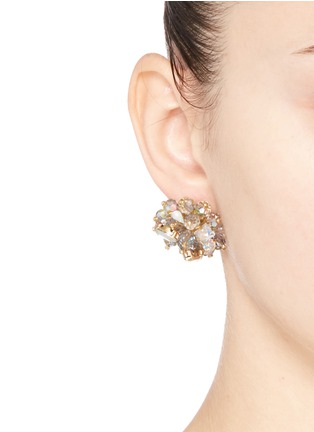 模特示范图 - 点击放大 - J.CREW - 仿水晶花束状耳钉