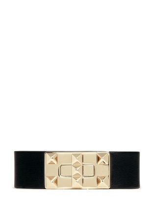 首图 - 点击放大 - VALENTINO GARAVANI - 'Rockstud' twist lock leather bracelet