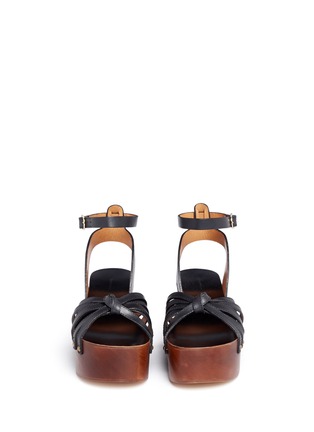 正面 - 点击放大 - ISABEL MARANT ÉTOILE - ZIA蝴蝶结饰牛皮坡跟凉鞋