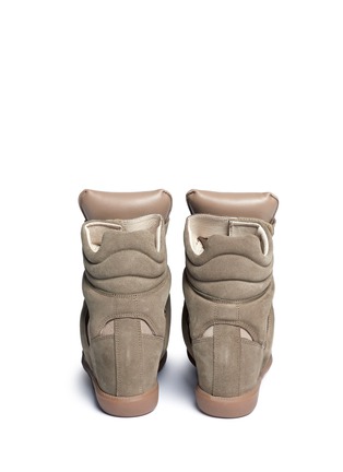 背面 - 点击放大 - ISABEL MARANT ÉTOILE - OVER BASKET绒面拼接内置坡跟运动鞋
