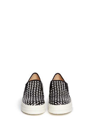 模特示范图 - 点击放大 - PEDDER RED - Woven raffia platform slip-ons