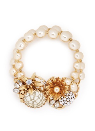首图 - 点击放大 - MIRIAM HASKELL - 花卉水晶双排珍珠手链