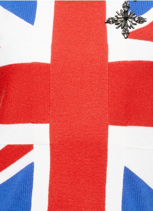 细节 - 点击放大 - GUCCI - 英国国旗嵌花徽章缀饰羊毛针织衫