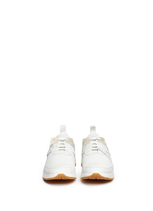 正面 -点击放大 - NEIL BARRETT - MOLECULAR网眼绒面皮拼接球鞋