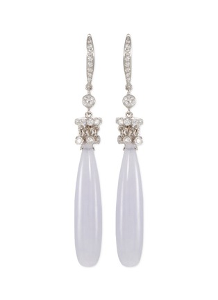 首图 - 点击放大 - SAMUEL KUNG - Diamond 18k white gold jade drop earrings