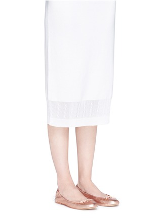 模特儿示范图 - 点击放大 - SAM EDELMAN - FELICIA真皮蝴蝶结芭蕾平底鞋