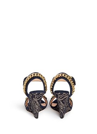 背面 - 点击放大 - 73426 - COLINE链条锦缎坡跟凉鞋