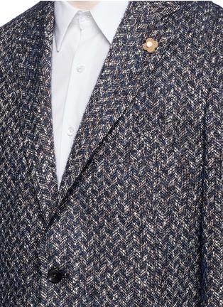 细节 - 点击放大 - LARDINI - 拼色折纹西服外套