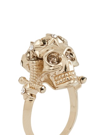 细节 - 点击放大 - ALEXANDER MCQUEEN - 星形皇冠骷髅头戒指