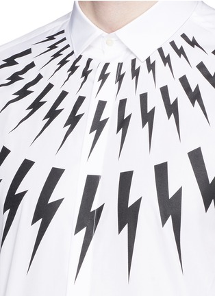 细节 - 点击放大 - NEIL BARRETT - 闪电图案纯棉衬衫