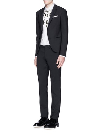 模特儿示范图 - 点击放大 - NEIL BARRETT - 闪电图案纯棉衬衫