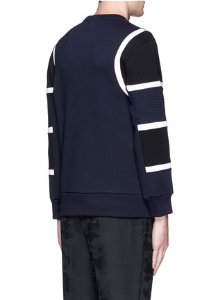 背面 - 点击放大 - NEIL BARRETT - 车缝线拼色太空棉卫衣