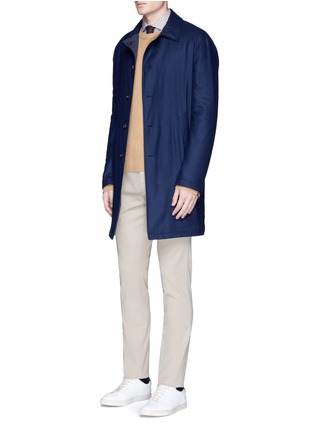 模特儿示范图 - 点击放大 - LARDINI - 纯色斜纹棉布裤