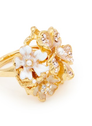 细节 - 点击放大 - KENNETH JAY LANE - 花卉造型仿水晶珍珠戒指