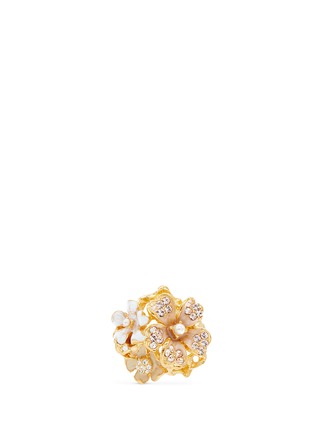 首图 - 点击放大 - KENNETH JAY LANE - 花卉造型仿水晶珍珠戒指