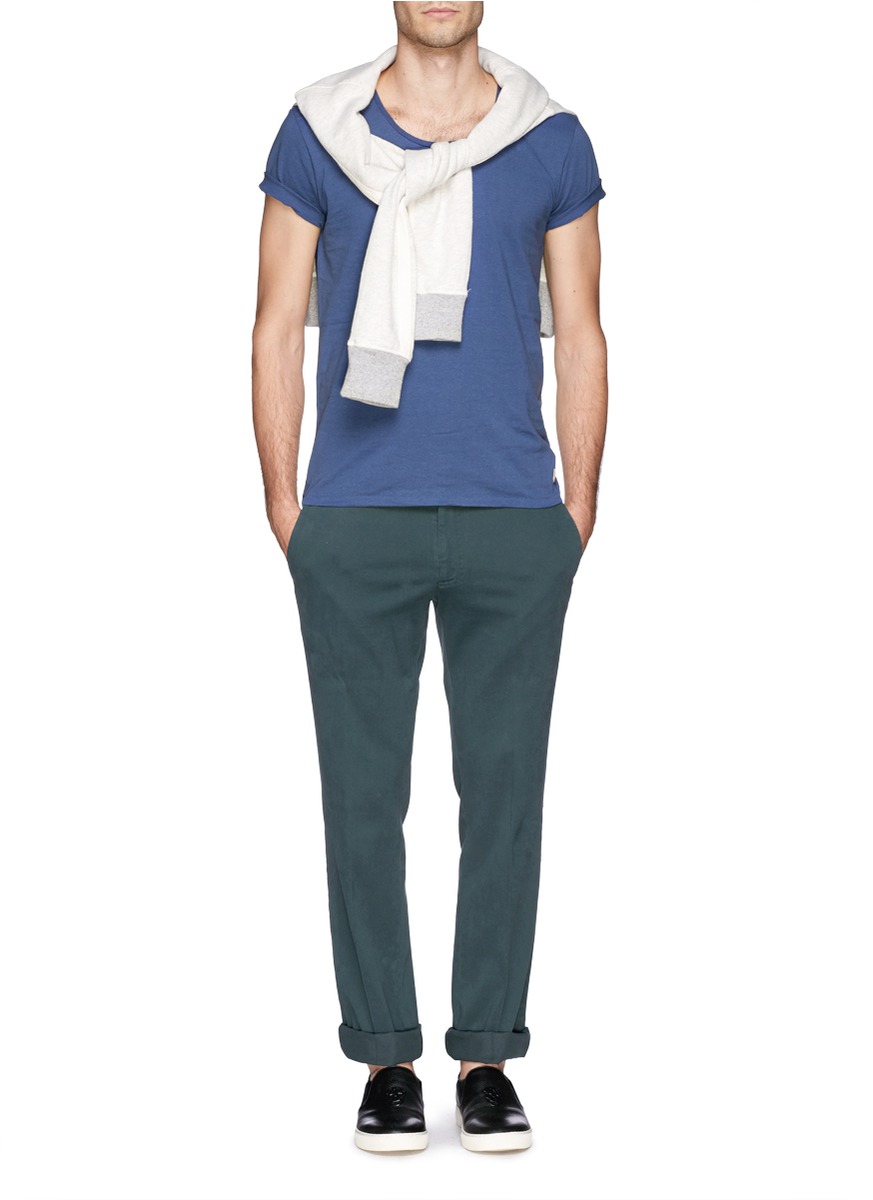 scotch & soda - 纯棉短袖t恤 | 蓝色 短袖 t恤 | 男装 | lane