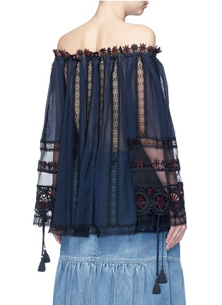 背面 - 点击放大 - CHLOÉ - 钩花蕾丝拼贴露肩上衣