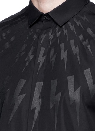 细节 - 点击放大 - NEIL BARRETT - 闪电图案纯棉衬衫