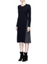正面 - 点击放大 - MO&CO. EDITION 10 - 拼接设计羊毛针织连衣裙