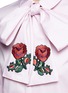 细节 - 点击放大 - GUCCI - 玫瑰花刺绣蝴蝶结装饰纯棉衬衫