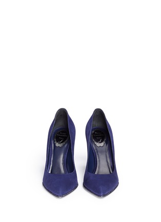 正面 - 点击放大 - RENÉ CAOVILLA - Decollete绒面皮仿水晶尖头高跟鞋