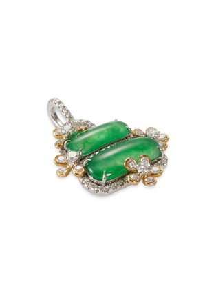 模特儿示范图 - 点击放大 - SAMUEL KUNG - Diamond jadeite 18k white gold pendant