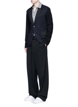 模特儿示范图 - 点击放大 - LANVIN - 拼贴设计混羊毛西服外套