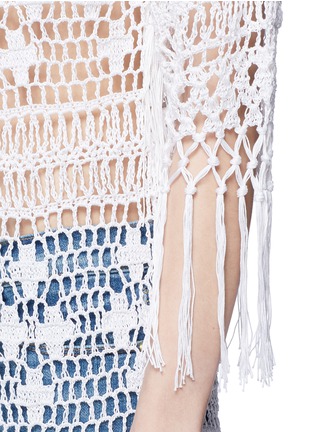 细节 - 点击放大 - ANNA KOSTUROVA - 流苏钩编纯棉外套