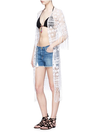 模特示范图 - 点击放大 - ANNA KOSTUROVA - 流苏钩编纯棉外套