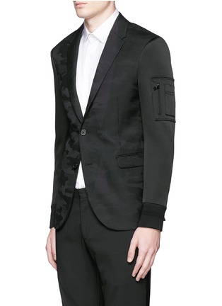 正面 -点击放大 - NEIL BARRETT - 缎面拼贴迷彩羊毛西服外套