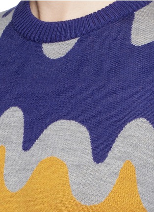 细节 - 点击放大 - CYNTHIA & XIAO - 曲线图案拼色羊毛针织衫