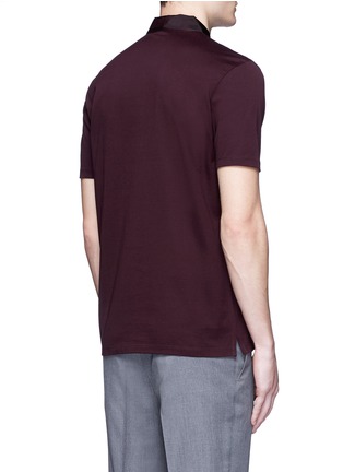 背面 - 点击放大 - LANVIN - 缎面翻领单色纯棉polo衫