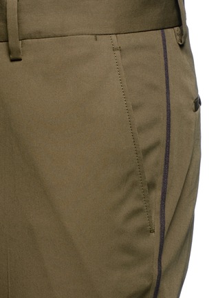 细节 - 点击放大 - LANVIN - 侧条纹装饰纯棉长裤