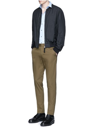 模特儿示范图 - 点击放大 - LANVIN - 侧条纹装饰纯棉长裤