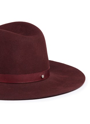 细节 - 点击放大 - JANESSA LEONÉ - LEA皮革帽带羊毛毡宽檐帽