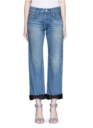 细节 - 点击放大 - TU ES MON TRÉSOR - Boyfriend款蝴蝶结饰牛仔裤