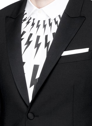 细节 - 点击放大 - NEIL BARRETT - 混羊毛修身西服外套