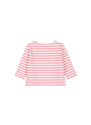 模特儿示范图 - 点击放大 - CECILIA MA - 睫毛刺绣儿童款条纹T恤-粉色