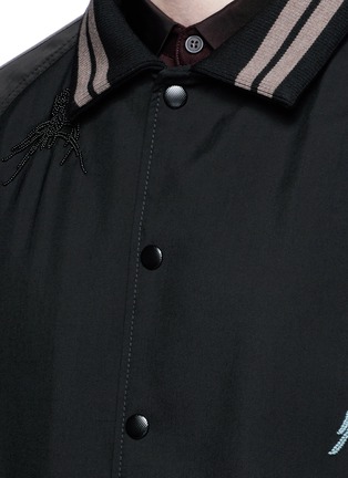 细节 - 点击放大 - LANVIN - 蜘蛛珠饰及刺绣棒球夹克