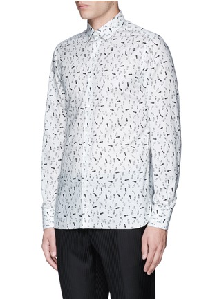 正面 - 点击放大 - LANVIN - 足印图案纯棉修身衬衫