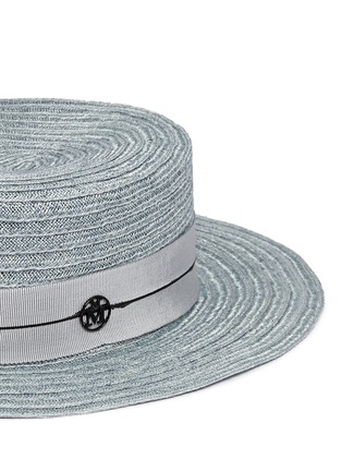 细节 - 点击放大 - MAISON MICHEL - Kiki帽带装饰编织平顶硬草帽